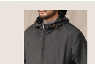 [CULTUM] Wool Blend Hooded Zip-Up Jacket