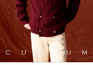 [CULTUM] Wool Blend V-Neck Knit Cardigan