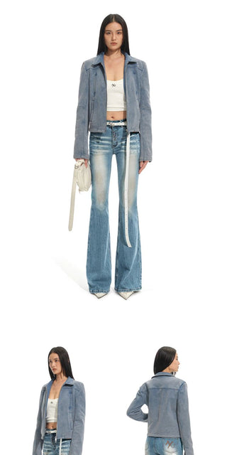 [NOTAWEAR] Washed Knit Moto Jacket