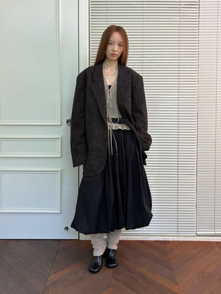 [NeverSeez] Strappy Spliced Midi Dress