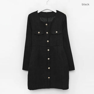 Square neck tweed mini dress