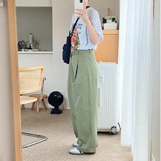 Pintuck Wide Chino Pants