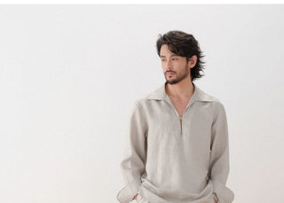 [CULTUM] Linen Blend Drawstring Pants