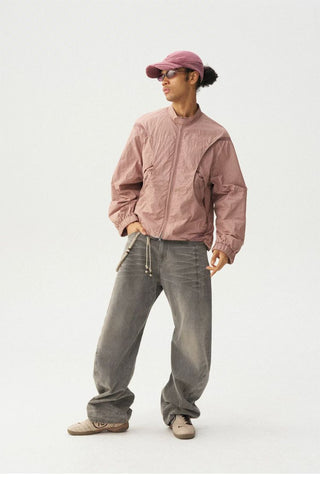 [Monterest] 3D Curved Wide Leg Washed Jeans
