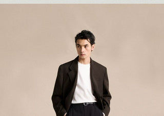 [CULTUM] Wool Blend Tapered Wide Leg Trousers