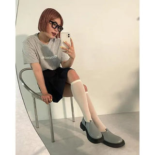 Round low chunky loafers