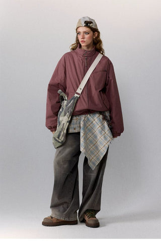 [Monterest] Stand Collar Padded Harrington Jacket