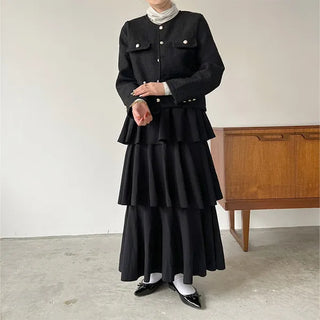 3-tiered long canter skirt