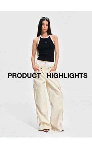 [NOTAWEAR] Cotton Twill Multi-Pocket Wide Leg  Pants