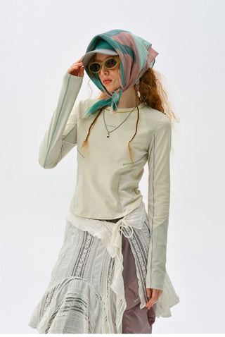 [Monterest] 5A Antibacterial Color Block Long Sleeve Tee
