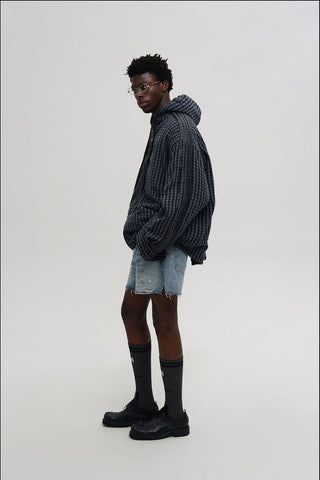 [MASONPRINCE] Embroidered Plaid Jacket