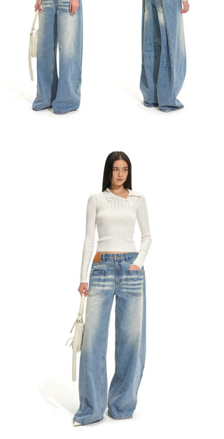 [NOTAWEAR] Asymmetric Polo Knit Top Slim  Fit