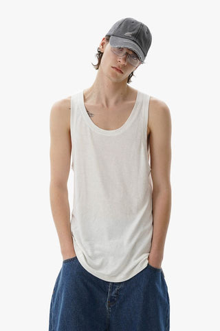 [MASONPRINCE] Washed Ribbed  Sleeveless Top