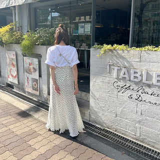 Polka dot long skirt