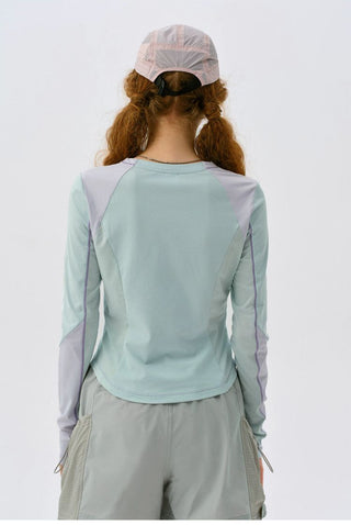 [Monterest] 5A Antibacterial Color Block Long Sleeve Tee