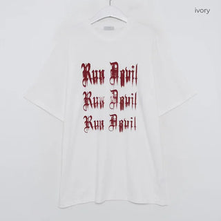 Devil Lettering Short-Sleeve T-Shirt
