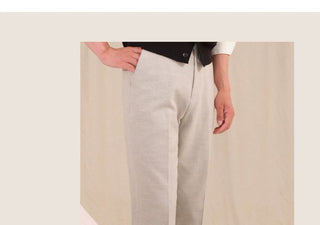 [CULTUM] Herringbone Brushed Elastic Waist Trousers