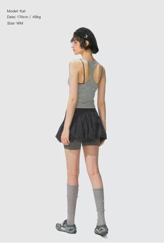 [Monterest] Reflective Print Bubble Sports Skirt