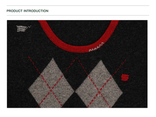 [Moromoro2] Argyle Faux Two-piece Sweater