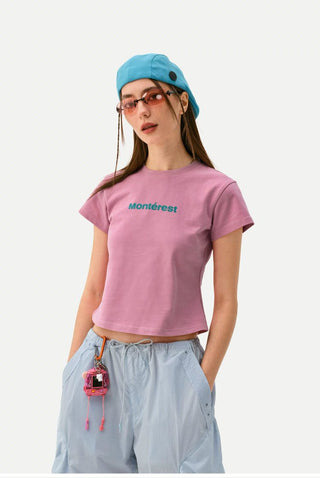 [Monterest] Slim Fit Logo Crewneck T-Shirt