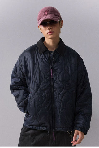 [Monterest] Quilted Coach Jacket with Corduroy Collar