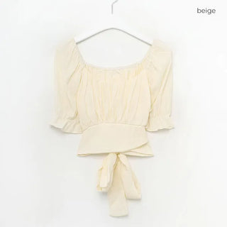 Ribbon crop blouse