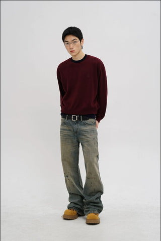 [MASONPRINCE] Wool Blend Layered Look Sweater