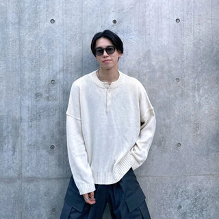 (Unisex) Oversized Button Knit