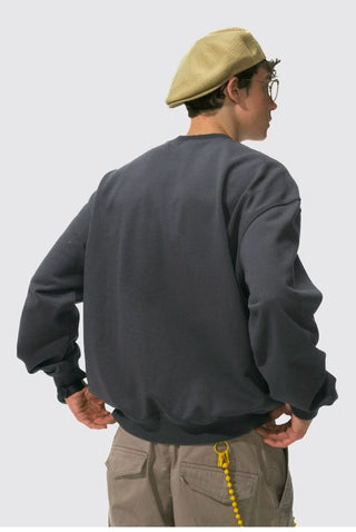 [Monterest] Relaxed Fit Logo Embroidered Sweatshirt