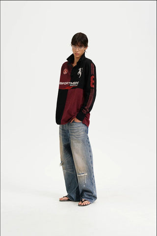 [MASONPRINCE] Color Block Stripe Polo / Hooded Sweatshirt