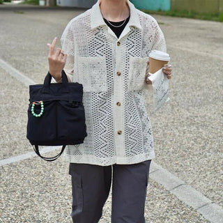 Lace half-sleeve shirt