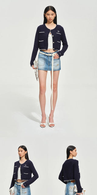 [NOTAWEAR] Cable Knit Cropped Cardigan