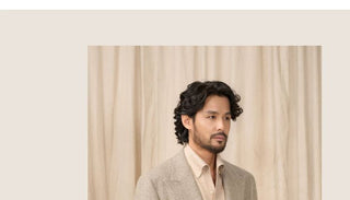 [CULTUM] Wool Blend Herringbone Double-Breasted Suit