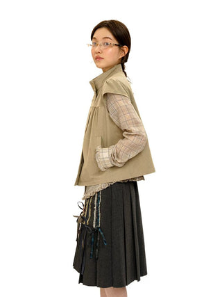 [Moromoro2] Puff Sleeve A-Line Short  Jacket