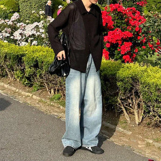 Summer sheer knit shirt