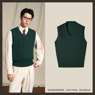 [CULTUM] Pima Cotton Cable Knit Sweater Vest