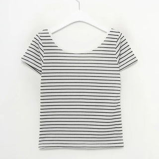 U-neck striped T-shirt