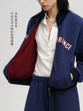 [MASONPRINCE] Royal Blue Fleece-lined Sweatshirt Set