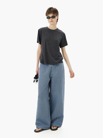 [MASONPRINCE] Faded Curved-Cut Pants