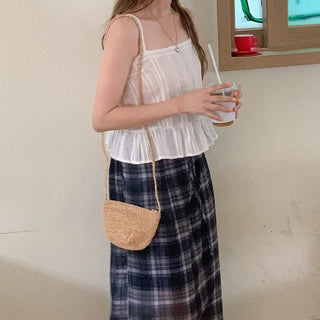 Cotton ruffle sleeveless top