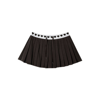[NECY] Love Waistband Pleated Mini Skirt (2color)