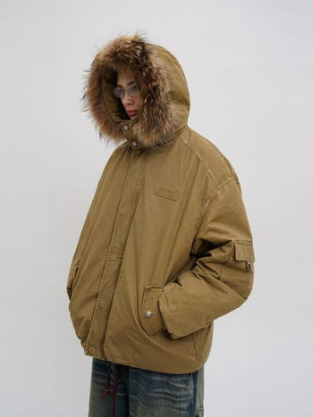 [MASONPRINCE] Fur-Collar Padded Parka Jacket