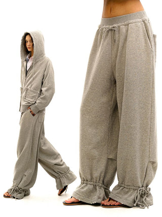 [Moromoro2] Combed Cotton Lace Hoodie &  Sweatpants