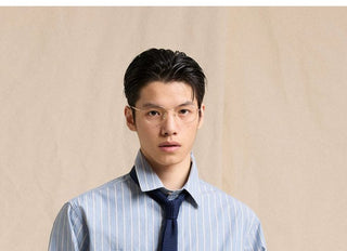 [CULTUM] Striped Pocket Work Shirt