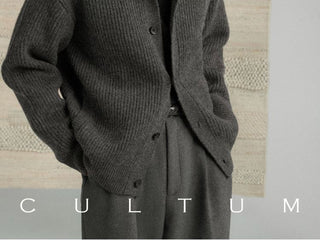 [CULTUM] Wool Collar Button Cardigan