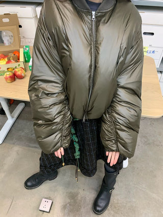 [NEVERSEEZ] Cropped Puffer Down Jacket