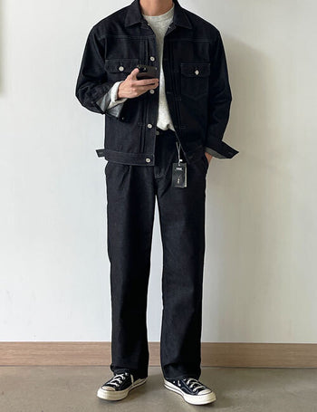 (JK) Mile Non-Fade Raw Denim Jacket (no.400)