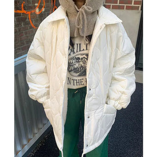 Oversized quilted down jacket