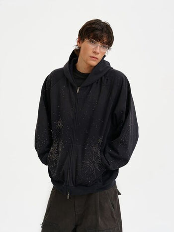 [MASONPRINCE] Firework Rhinestone Hoodie Set
