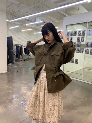 [NEVERSEEZ] Washed Cotton Work Jacket